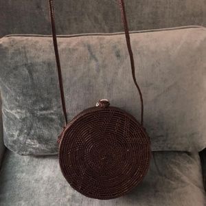 Trendy Black Rattan Bag